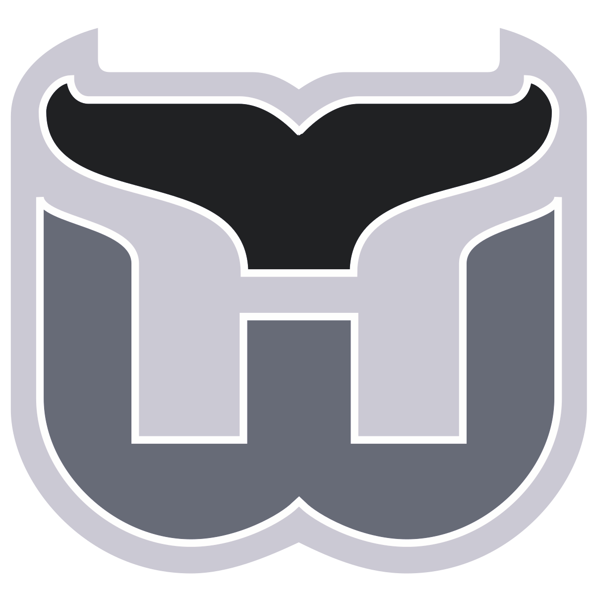Hartford Whalers logo in black and white